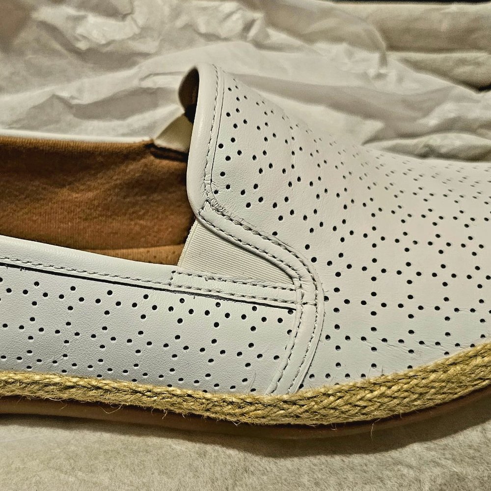 Clark's white slip on shoes
